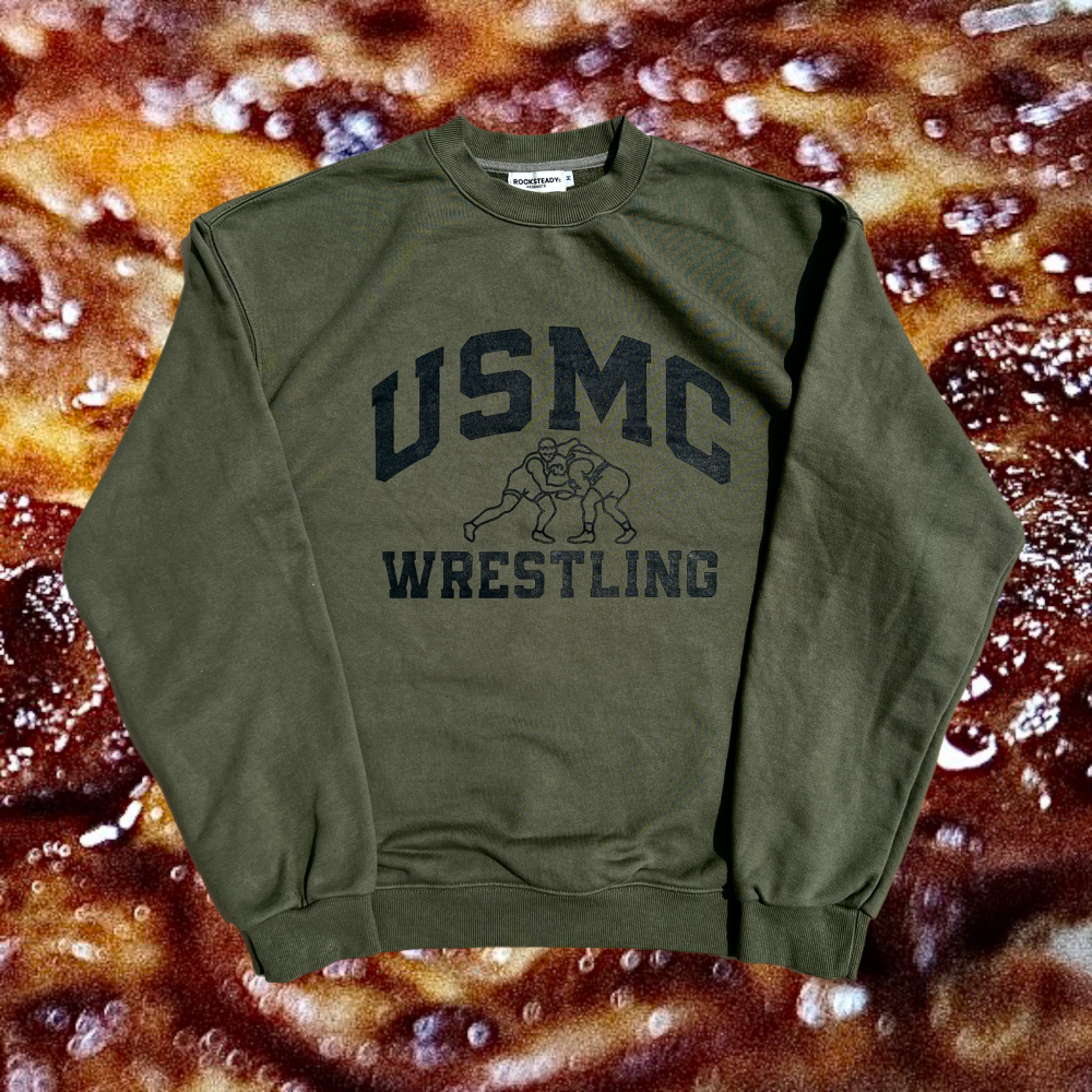 USMC Wrestling Sweat Shirts - Olive Green